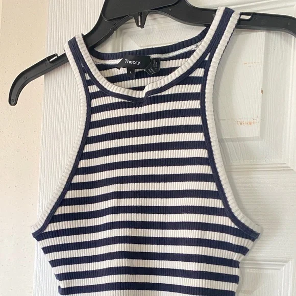 Theory Navy Blue/White Top - Picture 4 of 6
